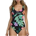 thumbnail image 1 of Enjoytime Swimming Suits for Women Print Scoop Neck Tummy Control Backless Bathing Suit Modest Sexy Swimwear 2026, 1 of 6