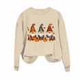 thumbnail image 1 of Enjoytime Thanksgiving Women's Sweatshirt Cute Printed Long Sleeve Crewneck Sweatshirts Casual Loose Fall Winter Pullover Tops Khaki S, 1 of 3