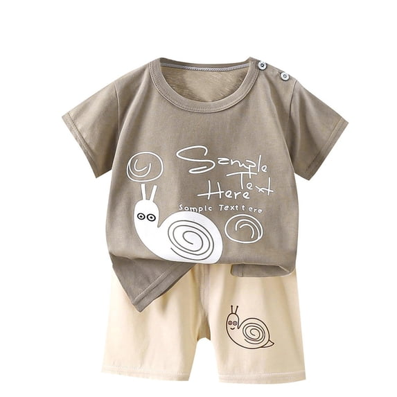Enjoytime Toddler Boy Outfits Cartoons Short Sleeve Tops with Shorts 2 Pieces Summer Clothes Set Outdoor Sportwear