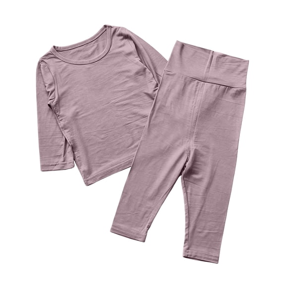 Enjoytime Toddler Girl Outfits Solid Color Long Sleeve Tops with Pnats 2 Pieces Set Cute Soft Baby Clothes