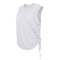 thumbnail image 1 of Enjoytime Tops for Women Solid Color Crewneck Lightweight Breathable Shirts Sleeveless Slim Workout Sports Shirts with Hem Drawstring White S, 1 of 5