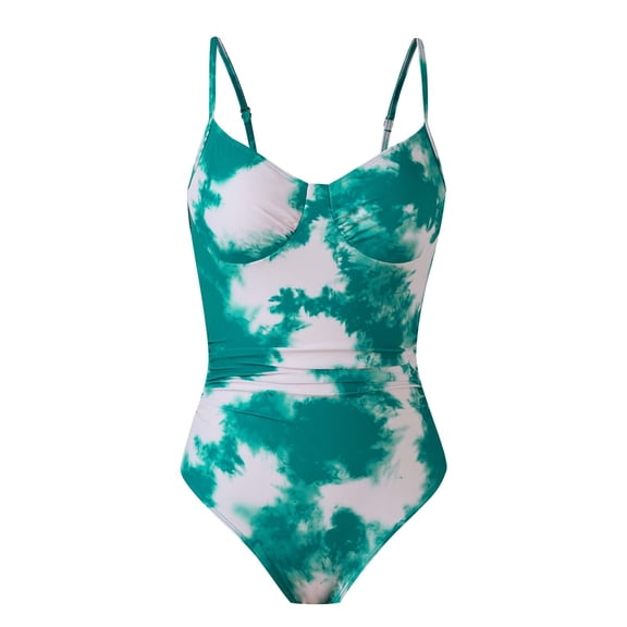 Enjoytime Tummy Control Swimsuits for Women Printed Slimming One Piece Swimsuit Modest Adjustable Bathing Suit Athletic Swimwear