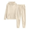 thumbnail image 1 of Enjoytime Two Piece Lounge Set for Women Solid Color Crew Neck Long Sleeve Hoodies Trousers Comfy Outfits Fashion Casual Fall Winter Clothing, 1 of 2