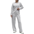 thumbnail image 1 of Enjoytime Two Piece Outfits for Women Trendy Crewneck Long Sleeve Sweatshirt Baggy Sweatpants Matching Set Solid Color Casual Fall Winter Sweat Suit, 1 of 7