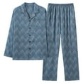 thumbnail image 1 of Enjoytime Two Piece Sets for Women Fall Winter Lapel Long Sleeve Button Down Blouses Pants Unisex Loungewear Casual Plus Size Outfits Soft Loose Pajamas, 1 of 4
