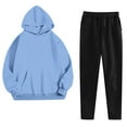 thumbnail image 1 of Enjoytime Two Piece Sets for Women Solid Color Long Sleeve Hoodie with Sweatpants Outfits Comfy Casual Sweatsuits Fall Winter Loungewear, 1 of 6