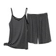 thumbnail image 1 of Enjoytime Two Piece Sets for Women Striped Short Sleeve Tank Tops with Shorts Sweatsuit Summer Casual Plus Size Outfits, 1 of 5