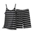 thumbnail image 1 of Enjoytime Two Piece Sets for Women Striped Short Sleeve Tank Tops with Shorts Sweatsuit Summer Casual Plus Size Outfits, 1 of 5