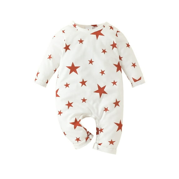 Enjoytime Unisex Toddler Baby Girls Romper Long Sleeve Cute Star Printed Causal Comfort Kids Baby Boys Rompers Clothes 0-12 Months 2024 Baby Clothes on Clearance