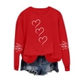 thumbnail image 1 of Enjoytime Valentine's Day Sweatshirts for Women Cute Heart Printed Crewneck Long Sleeve Shirts Casual Loose Plus Size Clothes Red S, 1 of 7
