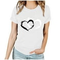 thumbnail image 1 of Enjoytime Valentine's Women's Tops Heart Graphic Round Neck Short Sleeve Shirt Casual Trendy Fashion Plus Size Blouse White XXL, 1 of 7