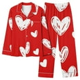 thumbnail image 1 of Enjoytime Valentines Day Gifts Womens Pajama Sets 2Pcs Pj Sets Heart Printed Button Down Pjs Set Sleepwear Loungewear Pajamas, 1 of 4