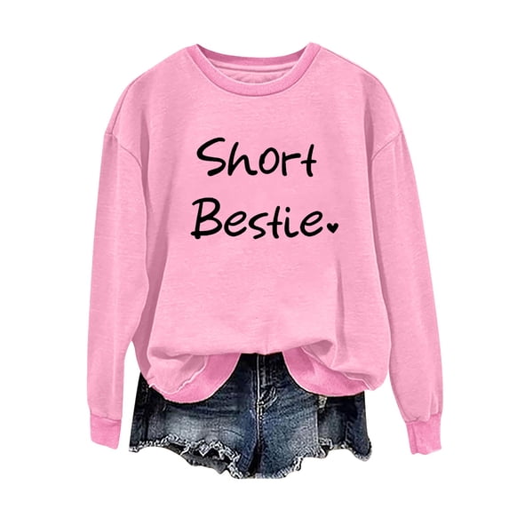 Enjoytime Valentines Day Long Sleeve Shirts Tops for Woman Funny Letter Print Pullover Sweatshirt Tops Cute Lightweight Loose Casual Crew Neck Sweatshirts Women on Clearance