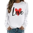 thumbnail image 1 of Enjoytime Valentines Day Womens Sweatshirt Heart Printed Crewneck Long Sleeve Shirts Cute Loose Casual Pullover Tops White XL, 1 of 8