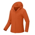 thumbnail image 1 of Enjoytime Waterproof Jackets for Women Solid Color Lightweight Hooded Raincoat Windproof Active Outdoor Trench Coat Plus Size Clothes, 1 of 6