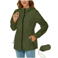 thumbnail image 1 of Enjoytime Windbreaker Jacket Women Solid Color Zipper Waterproof Jackets Active Outdoor Hooded Raincoat with Pocket, 1 of 8