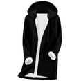 thumbnail image 1 of Enjoytime Winter Jackets for Women Solid Color Full Zipper Hooded Jacket Fall Thickened Warm Casual Outerwear Fashion Clothes Black XXL, 1 of 8