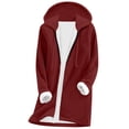 thumbnail image 1 of Enjoytime Winter Jackets for Women Solid Color Full Zipper Hooded Jacket Fall Thickened Warm Casual Outerwear Fashion Clothes Wine XXL, 1 of 8
