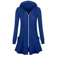 thumbnail image 1 of Enjoytime Winter Jackets for Women Solid Color Long Sleeve Hooded Coats Lightweight Casual Warm Outerwear Fall Clothes Blue M, 1 of 5