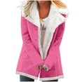 thumbnail image 1 of Enjoytime Winter Jackets for Women Solid Color Long Sleeved Button Down Hoodie Casual Warm Outerwear Clothing with Pocket, 1 of 6
