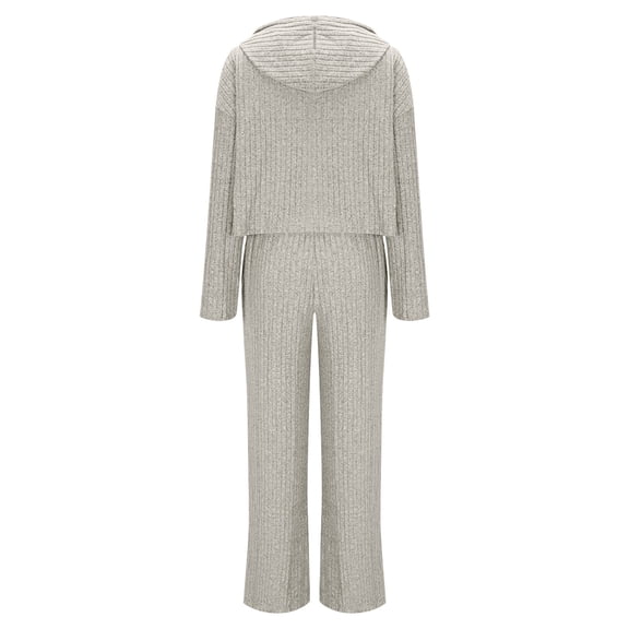 Enjoytime Winter Outfits Solid Color Long Sleeve Hoodies Wide Leg Pants Loungewear 2025 Matching Sets Women Clothing