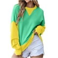 thumbnail image 1 of Enjoytime Winter Sweatshirt for Women Color Block Printed Pullover Y2K Top Long Sleeve Streetwear Sweatshirt 2025 Fall Outfits Clothes, 1 of 5