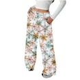 thumbnail image 1 of Enjoytime Women's Pants Christmas Cute Printed Elastic Waist Casual Trousers Fashion Flannel Loose Comfy Pants with Pockets Multicolor M, 1 of 7