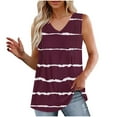 thumbnail image 1 of Enjoytime Woman's Fashion Stripe Printed Tops Casual Sleeveless V Neck Camisole Casual Loose Ruffle Beach Streetwear Summer Tank Clothing For Women, 1 of 6
