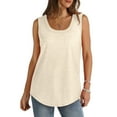 thumbnail image 1 of Enjoytime Women Blouses Plus Size Plain Solid Color Round Neck Sleeveless Tee Tops Fashion Comfy Soft Birthday Gifts For Women Summer Top For Women 2024 On Clearance, 1 of 7