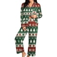thumbnail image 1 of Enjoytime Women Christmas Pajama Sets Print Button Down Long Sleeve Shirts Pants 2 Piece Sleepwear Xmas Soft Plus Size Lounge Set, 1 of 6