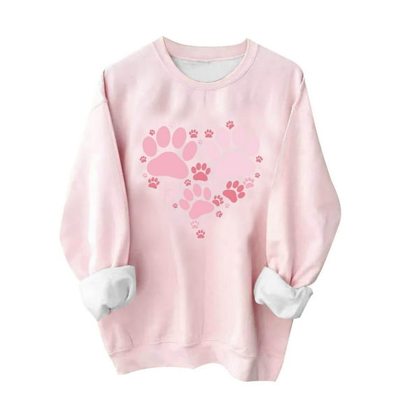 Enjoytime Women Fall Clothes Christmas Cute Printed Long Sleeve Crew Neck Sweatshirts Xmas Holiday Casual Winter Pullover Tops