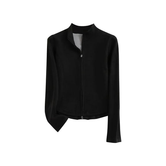 Enjoytime Women Fall Clothes Solid Color Long Sleeve Zip Up Jackets Lightweight Fashion Casual Outerwear 2025 Winter Cropped Coats