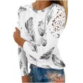 thumbnail image 1 of Enjoytime Women Fashion Blouse Lace Patchwork Printed Long Sleeve Tee Tops Crewneck Pullover Casual Shirts for Women, 1 of 4