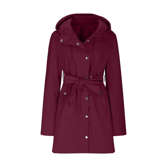 Enjoytime Women Jacket Solid Color Fashion Long Sleeve Hooded Jacket Outerwear Workwear Office Winter Top for Women