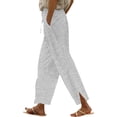 thumbnail image 1 of Enjoytime Women Pants Striped Printed Drawstring Elastic Waist Lounge Trousers Comfy Loose Casual Travel Pants Gray XXL, 1 of 6