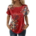 thumbnail image 1 of Enjoytime Women Shirts 4Th Of July Printed Crewneck Short Sleeve Tops Summer Loose Casual Graphic Tee, 1 of 5