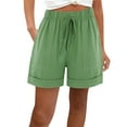 thumbnail image 1 of Enjoytime Women Shorts Casual Elastic High Waisted Drawstring Summer Comfy Plus Size Shorts with Pockets, 1 of 8