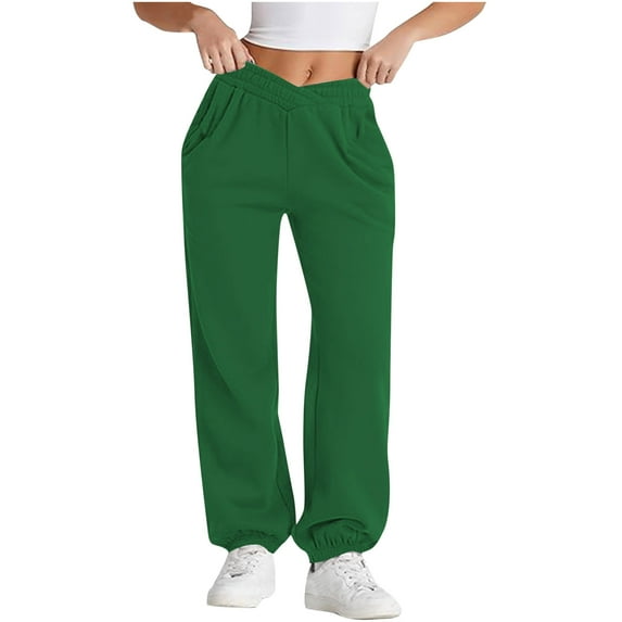 Enjoytime Women Sweatpants Casual Solid Color Elastic Waisted Joggers Pants with Pockets Athletic Workout Running Exercise Yoga Athletic Pants for Women