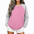 thumbnail image 1 of Enjoytime Women Sweatshirt Patchwork Long Sleeve Pullover Tops Fall Winter Fleece Casual Crew Neck Sweatshirts with Pockets, 1 of 7