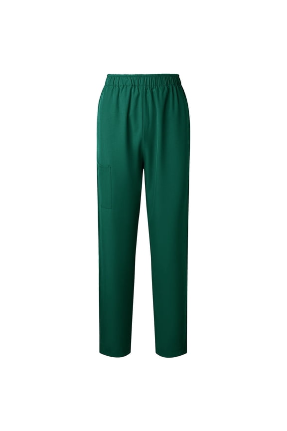 Women Work Pants Solid Color Elastic Waist Stretchy Trousers Soft Comfy Nursing Worker Pants Army Green S