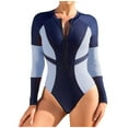 thumbnail image 1 of Enjoytime Summer Women Swimsuit Crewneck Fashion Printed Long Sleeve Swimsuits Two Piece Bathing Suit for Women Athletic Swimwear, 1 of 3
