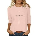 thumbnail image 1 of Enjoytime Women's Blouses Clothes Trendy Print 3/4 Sleeve Round Neck Tee Shirts Tops Loose Fit Fashion Womens Tops Casual, 1 of 5