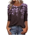 thumbnail image 1 of Enjoytime Women's Blouses Floral Printed Crewneck 3/4 Sleeve Button Down Shirt Spring Summer Trendy Business Casual Tops, 1 of 8