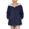 thumbnail image 1 of Enjoytime Women's Coats Solid Color Long Sleeve Zip Up Jacket Fall Winter Warm Loose Casual Outerwear Plus Size Womens Clothing Navy L, 1 of 7