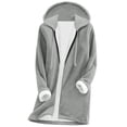 thumbnail image 1 of Enjoytime Women's Coats Trendy Solid Color Full Zip Up Jacket Fall Winter Thickened Warm Hooded Outerwear Fashion Clothes 2025 Gray XXL, 1 of 8
