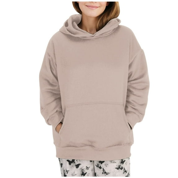 Enjoytime Women's Fashion Hoodies & Sweatshirts with Pockets Solid Color Basic Hooded Sweatshirts Comfy Casual Pullover Fall Winter Outfits Long Sleeve Tops