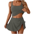 thumbnail image 1 of Enjoytime Women's High Waisted Tankini Swimsuits Tummy Control 2 Piece Bathing Suits Square Neck Skirted Swimwear, 1 of 6