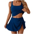 thumbnail image 1 of Enjoytime Women's High Waisted Tankini Swimsuits Tummy Control 2 Piece Bathing Suits Square Neck Skirted Swimwear, 1 of 6