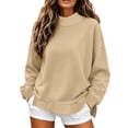 thumbnail image 1 of Enjoytime Women's Mock Neck Sweatshirt Long Sleeve Side Slit Pullover Top Fall Winter Loose Trendy Casual Sweatshirts, 1 of 8