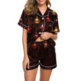 thumbnail image 1 of Enjoytime Women's Pajamas Christmas Print Short Sleeve 2 Piece Loungewear Sets Holiday Casual Comfy Button Down Sleepwear, 1 of 5